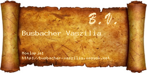 Busbacher Vaszilia névjegykártya